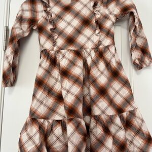 Gymboree Orange and White Plaid Dress